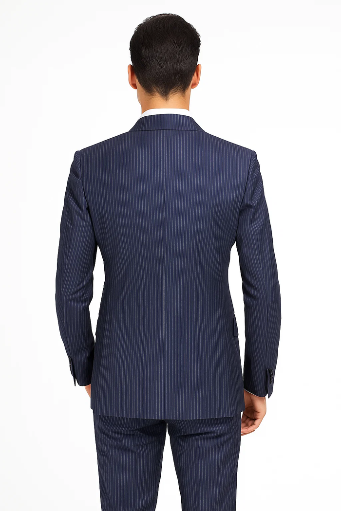 Navy with White Pinstripe