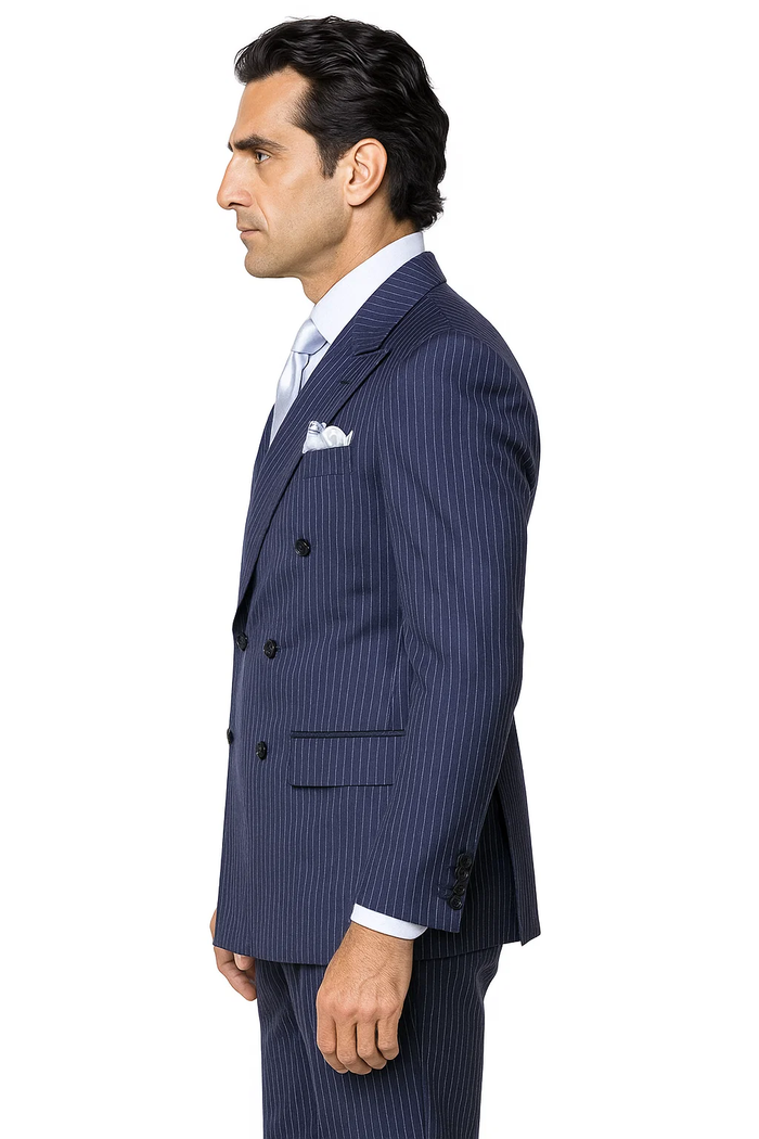 Navy with White Pinstripe