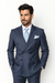 Suits With Baggy Pleated Pants - Wide Leg Pants 100% Wool - Classic Fit in Navy with White Pinstripe Color by Rossiman