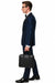 Men’s Light Navy Blue Satin Tuxedo with Black Shawl Lapel and Three-Piece Design  in Spahire Blue Color