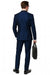 Men’s Light Navy Blue Satin Tuxedo with Black Shawl Lapel and Three-Piece Design  in Spahire Blue Color
