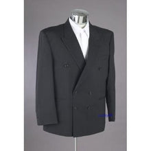 New Men's Double Breasted Suit Black Dress Suit