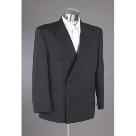New Men's Double Breasted Suit Black Dress Suit