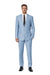 New Mens 2 Piece Luxurious 100% Mens Linen Suit - Cheap Priced Business Suits Clearance Sale 2 Buttons Blue