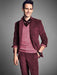 Men's Burgundy ~ Wine ~Maroon Suit  2 Buttons Style CORDUROY SUIT ( Blazer Sportcoat + Slacks) Burgundy Suit