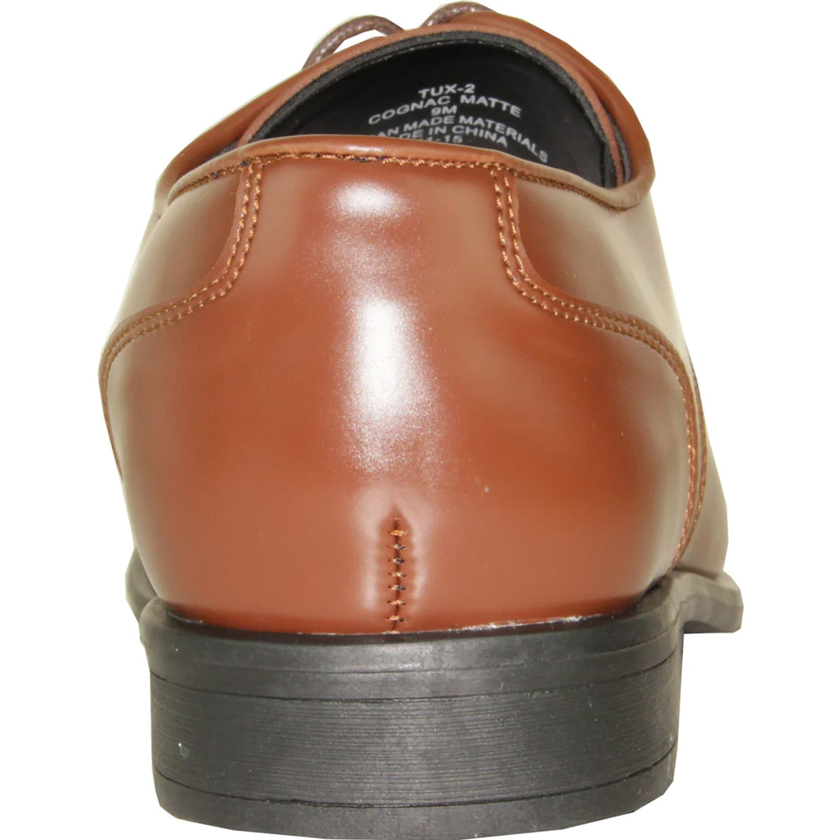 Bravo Mens Modern Pointy Square Toe Oxford Dress Shoe in Cognac