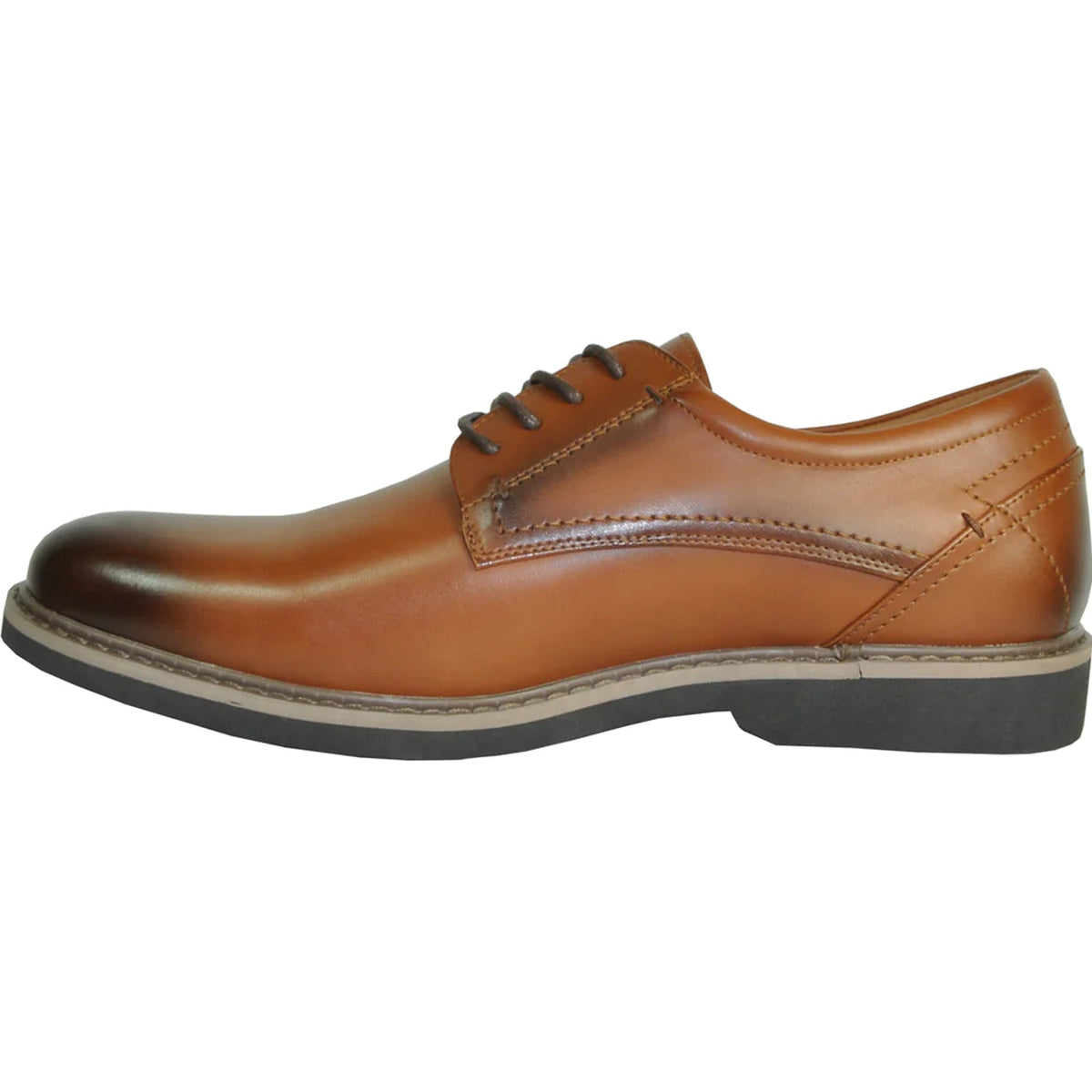 Bravo Mens Relaxed Oxford Dress Shoe in Antique Cognac Brown