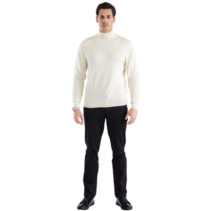 MENS OFF-WHITE PULLOVER TURTLENECK SWEATER