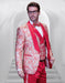 Statement Men's Off Coral Patterned Vested Tuxedo with Bowtie