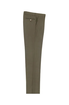 Olive Flat Front Wool Dress Pant 2560 by Tiglio Luxe OLIVE