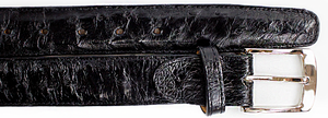 Belvedere Ostrich Quill Belt - Black Luxury Leather