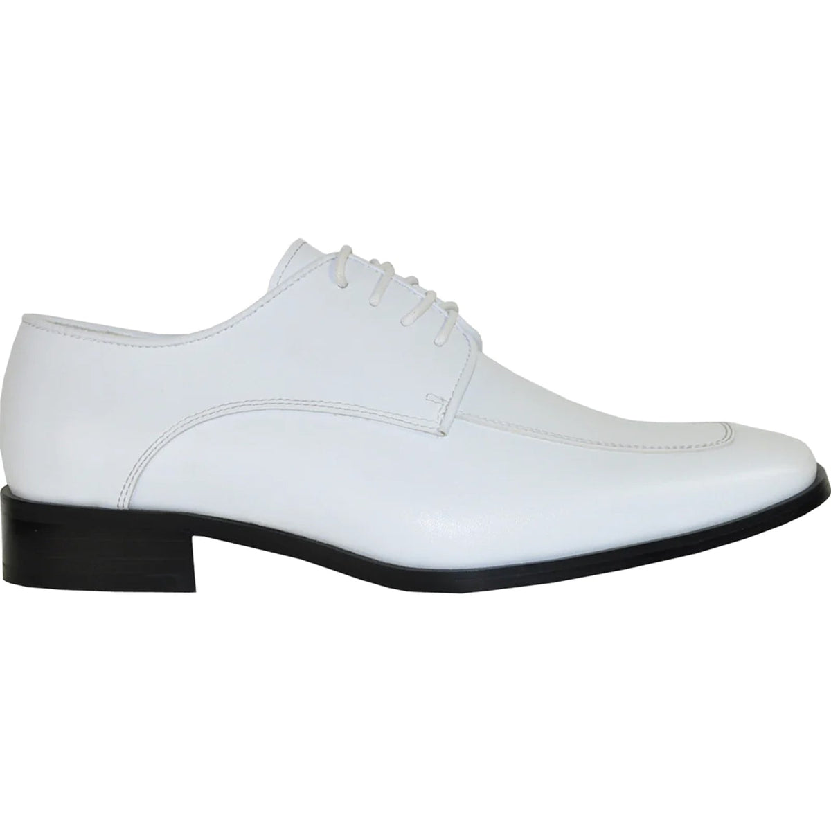 Bravo Mens Classic Moc Toe Tuxedo Prom Shoe in White