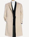 Wool Overcoat ~ Long Men's Dress Topcoat -  Winter coat Off White ~ Ivory ~ Cream