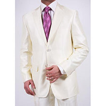 Designer Brand Men'S Shiny Off-White Two-Button Two-Piece Slim Fit Suit