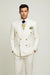 Off White - Ivory - Cream Color White Double Breasted Stylish Peaked Lapel Men Suits
