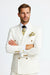 Off White - Ivory - Cream Color White Double Breasted Stylish Peaked Lapel Men Suits