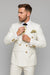Off White - Ivory - Cream Color White Double Breasted Stylish Peaked Lapel Men Suits