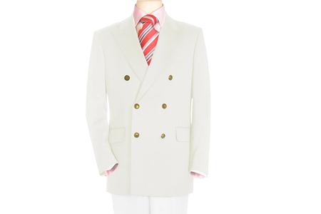 High Quality Designer Casual Cheap Priced Fashion Blazer Dress Jacket Off White Men's Double Breasted Suits Jacket  Blazer with Peak Lapels