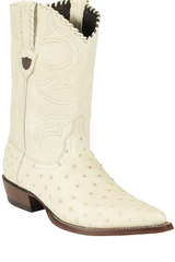Cream ~ Ivory ~ Off White Ostrichs Leg Cowboy boots