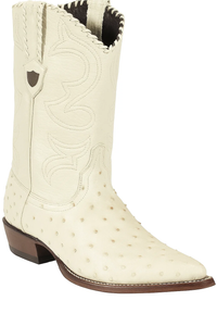 Cream ~ Ivory ~ Off White Ostrichs Leg Cowboy boots