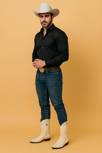 Cream ~ Ivory ~ Off White Ostrichs Leg Cowboy boots