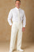 Ivory ~ Cream ~ Off White Pleated or Flat Front Dress Rayon Fabric Pant Slacks For Men unhemmed unfinished bottom - Cheap Priced Dress Slacks For Men On Sale