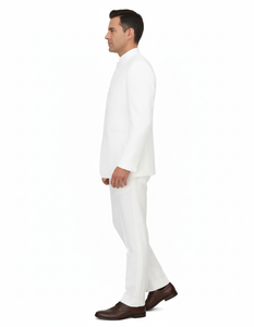 Off White sales Cream Ivory Mandarin Suits For Men