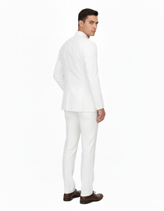 Off White sales Cream Ivory Mandarin Suits For Men