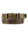 Mezlan Belts Brand Men's Genuine World Best Alligator ~ Gator Skin / Calfskin Olive / Brown Skin Belt