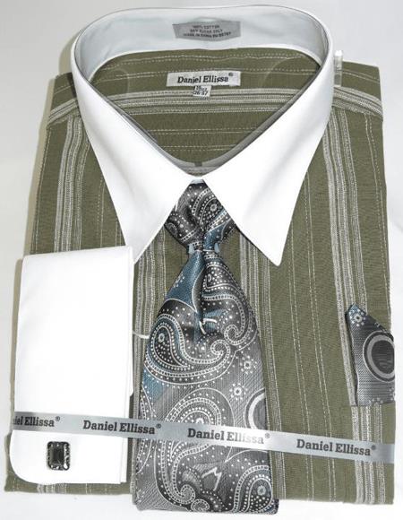 Olive Green Colorful Men'S Dress Shirt MensUSA Olive Green Colorful Men'S Dress Shirt MensUSA