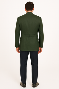 Olive Peaky Green 3 Piece Tweed Men'S Suit