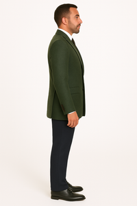 Olive Peaky Green 3 Piece Tweed Men'S Suit