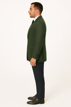 Olive Peaky Green 3 Piece Tweed Men'S Suit