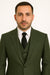Olive Peaky Green 3 Piece Tweed Men'S Suit