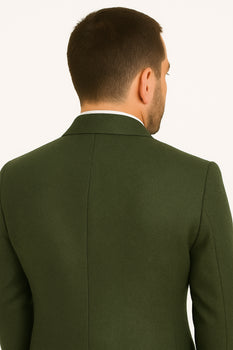 Olive Peaky Green 3 Piece Tweed Men'S Suit
