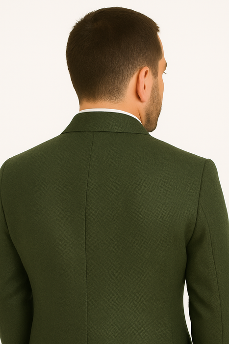 Olive Peaky Green 3 Piece Tweed Men'S Suit