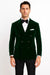 Olive Double Breasted Velvet Blazer - Velvet Sport Coat