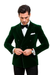 Olive Double Breasted Velvet Blazer - Velvet Sport Coat