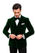 Olive Double Breasted Velvet Blazer - Velvet Sport Coat