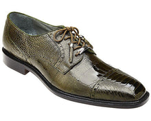 Belvedere Mens Olive Green Ostrich Shoes Batta
