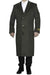 3 Button Full Length Wool Dress Ankle length Top Coat/Overcoat In Dark Olive Green - Mens Topcoat
