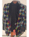 Alberto Nardoni Brand Men'S Black Shawl Lapel 1 Button Style Multicolor Printed Blazer