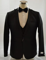 Men's Slim Fit Suit - Fitted Suit - Skinny Suit Men's Black 3 Piece Suits