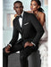 Men's Peak Lapel Modern Slim Fit Black Wedding Tuxedo  Slim Fit Black Tuxedo - Skinny Fit Tuxedo