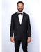 Men's Black  Skinny 100% Wool Suit