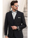 Men's 1 Button Wool Black Peak Lapel Suits