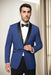 Men's Shawl Lapel One Button  Blue Modern Fit Tuxedo