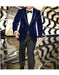 Men's Dwayne Johnson Blue Velvet 1 Button Peak Lapel Suit