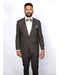 Men's Brown Plaid Slim Fit Suit by Rossiman Rossi – Peak Lapel Jacket & Tapered Pants