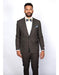 Men's Rossiman Rossi Man Brand Plaid Tapered Leg Lower Rise Pants & Get Skinny Brown 1 Button Slim Fit Peak Lapel Suit